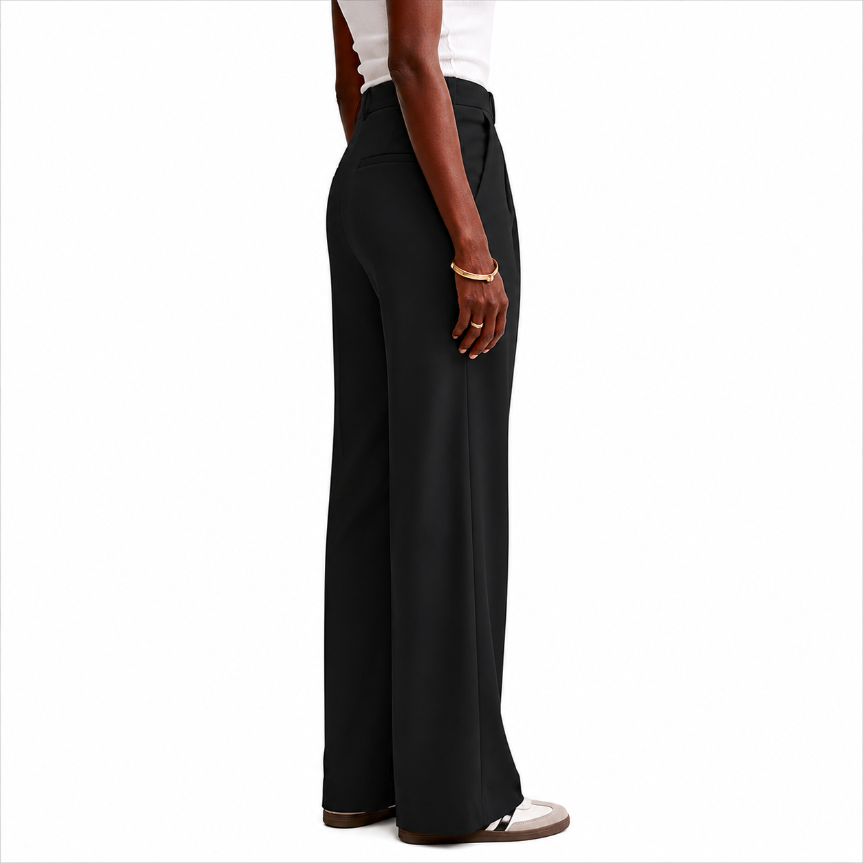 Wide Profile Business Casual Work Trousers with Pockets