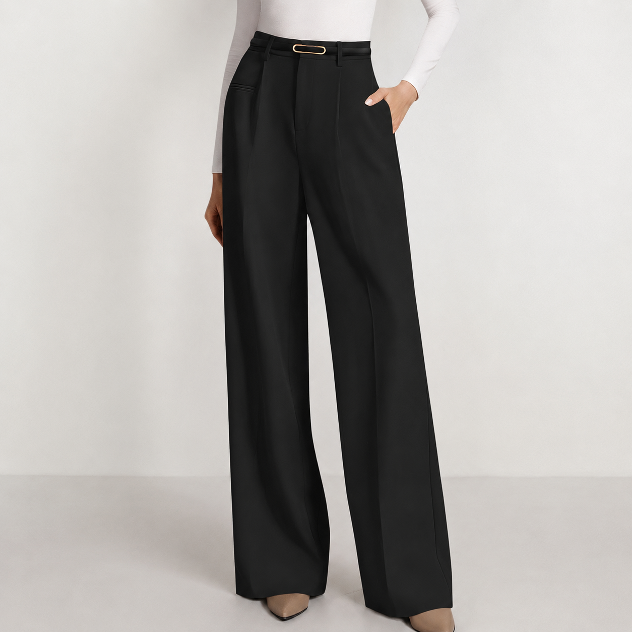 Solid Flowy WIde Palazzo Pants For Women
