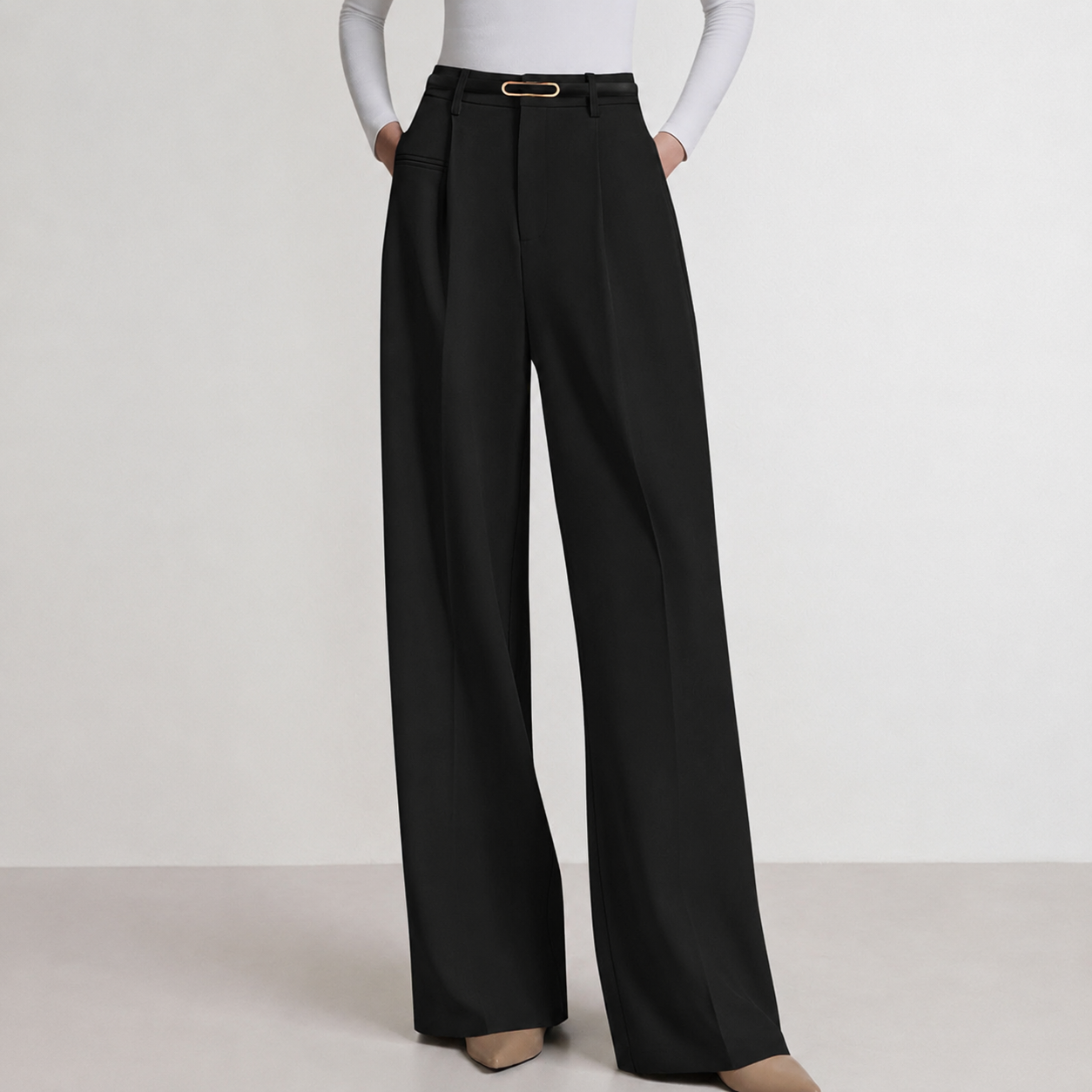 Solid Flowy WIde Palazzo Pants For Women