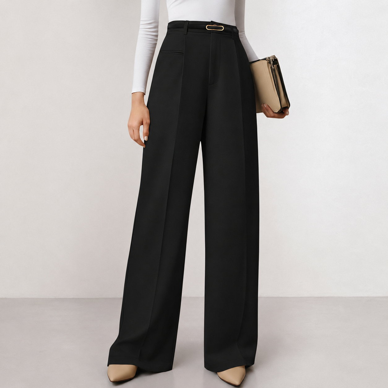 Solid Flowy WIde Palazzo Pants For Women