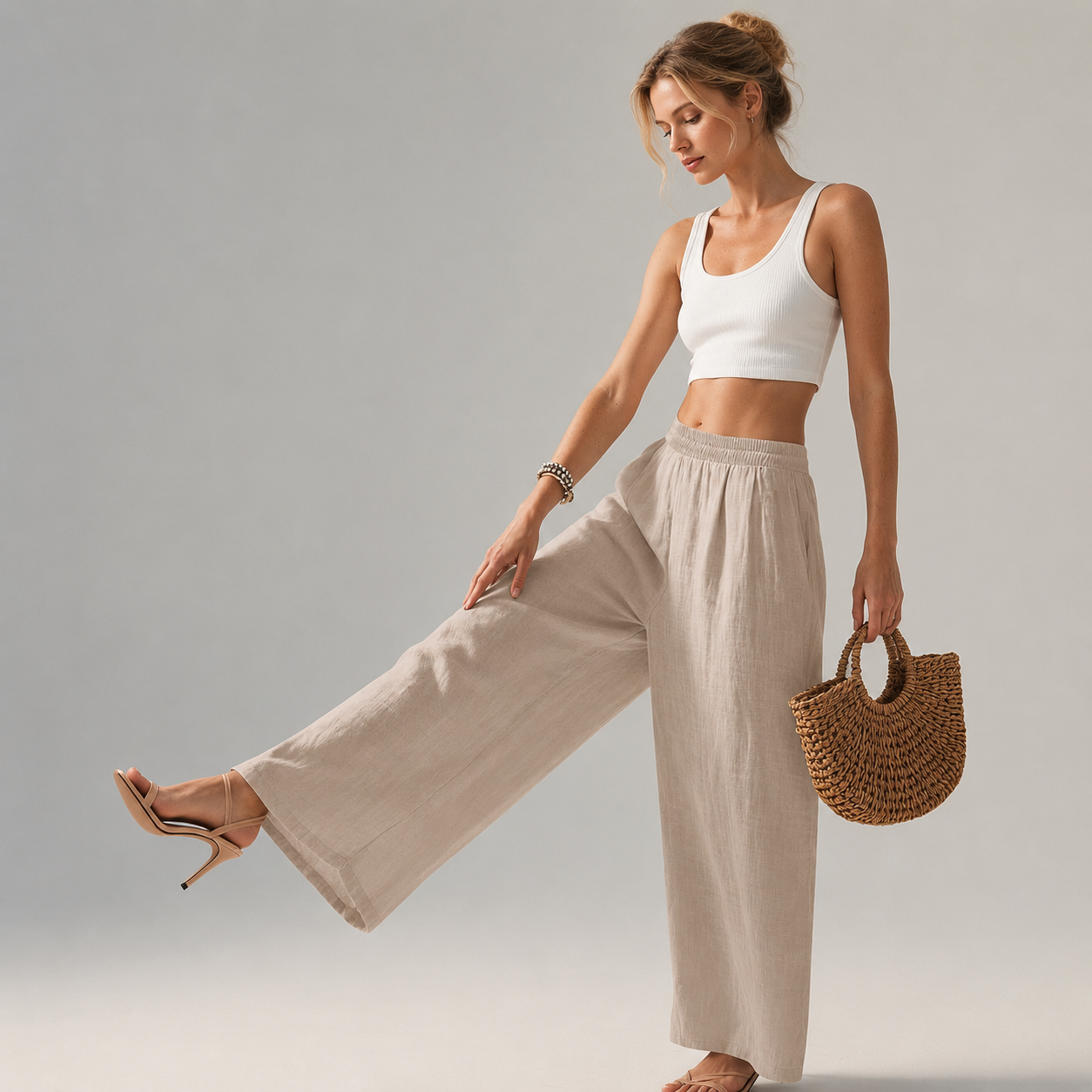 Casual Palazzo Pants With Pockets For Vacation Wear For Women