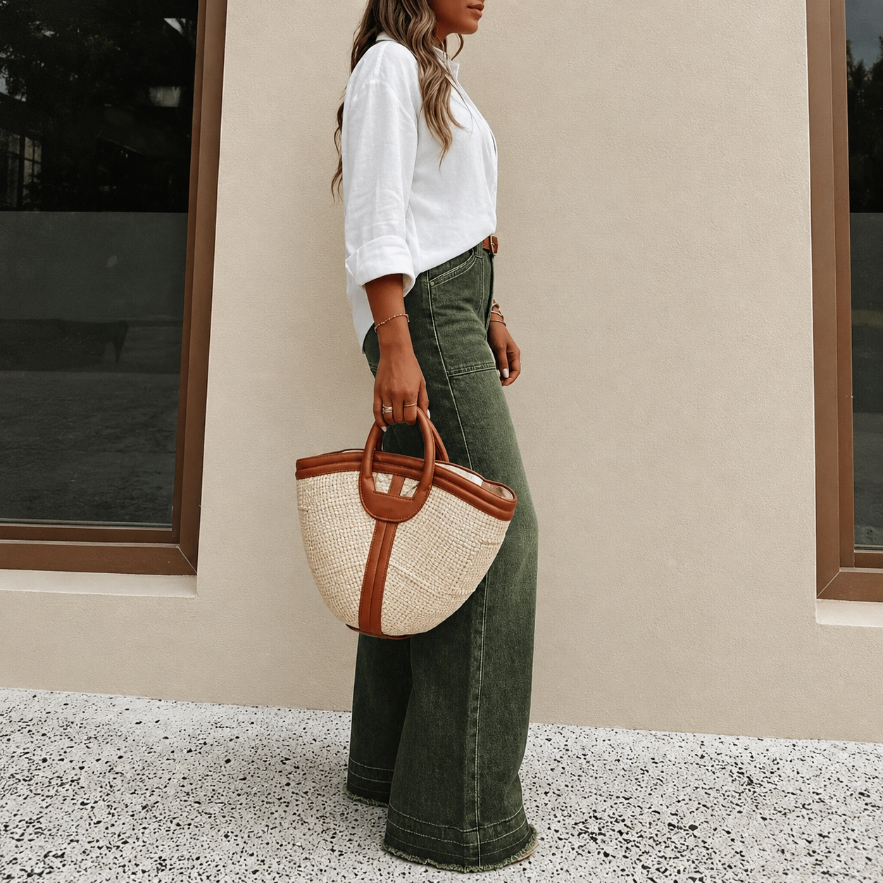 Casual Loose Fit Wide Denim Jeans For Women
