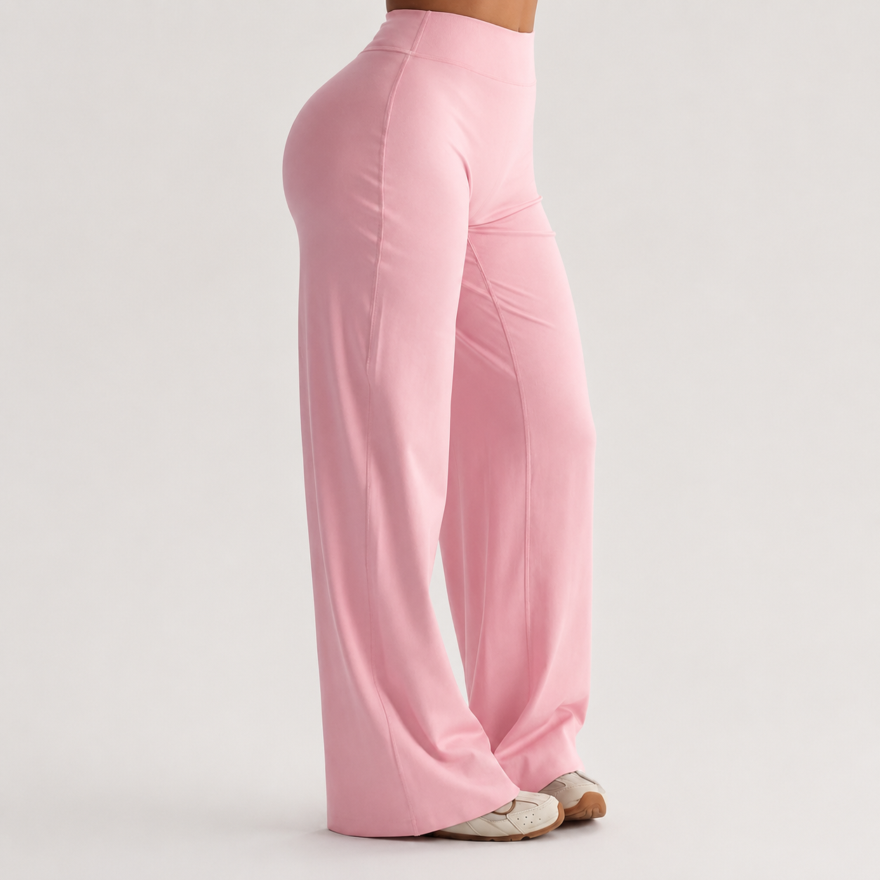 High Elastic Knit Fabric Casual Sports Flare Pants Leggings