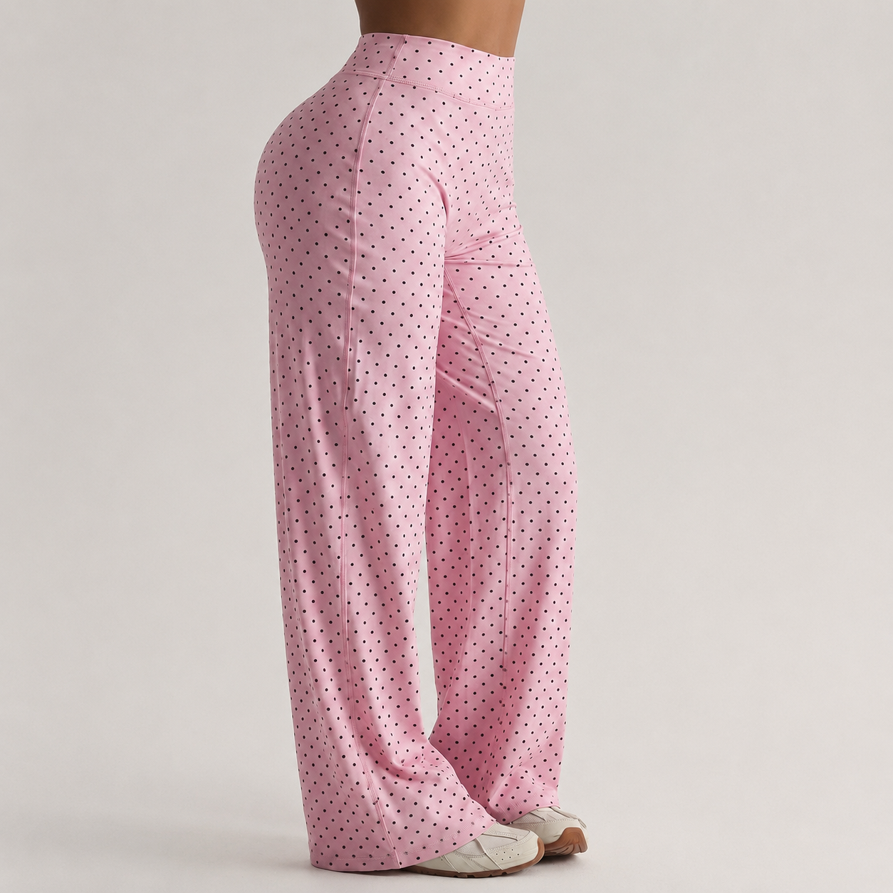 High Elastic Knit Fabric Casual Sports Flare Pants Leggings