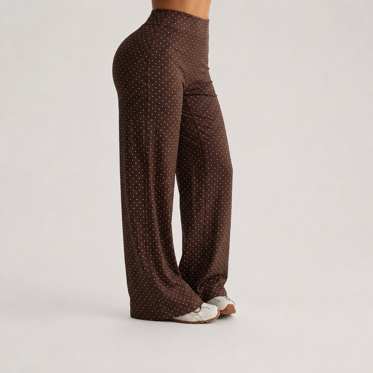 High Elastic Knit Fabric Casual Sports Flare Pants Leggings