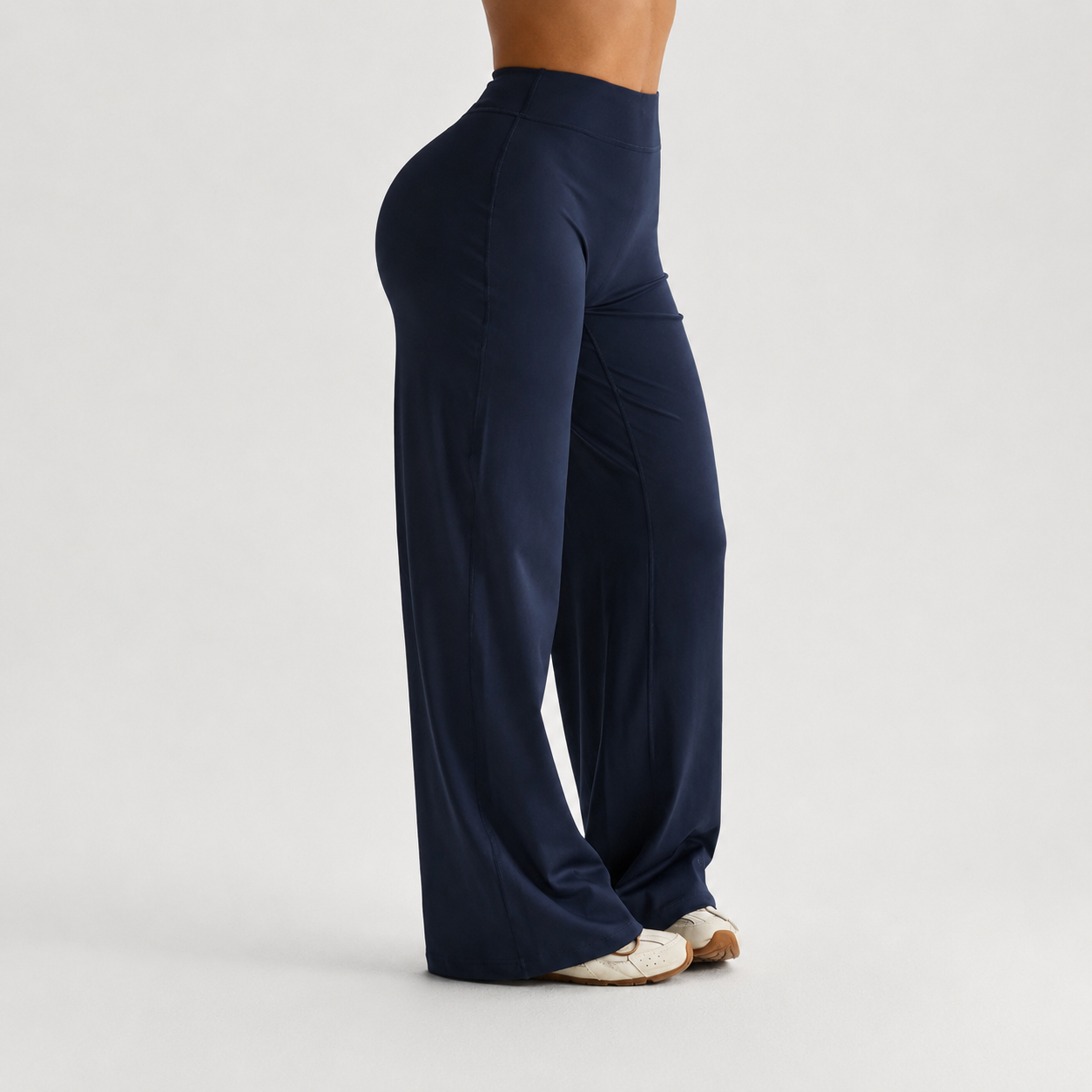 High Elastic Knit Fabric Casual Sports Flare Pants Leggings
