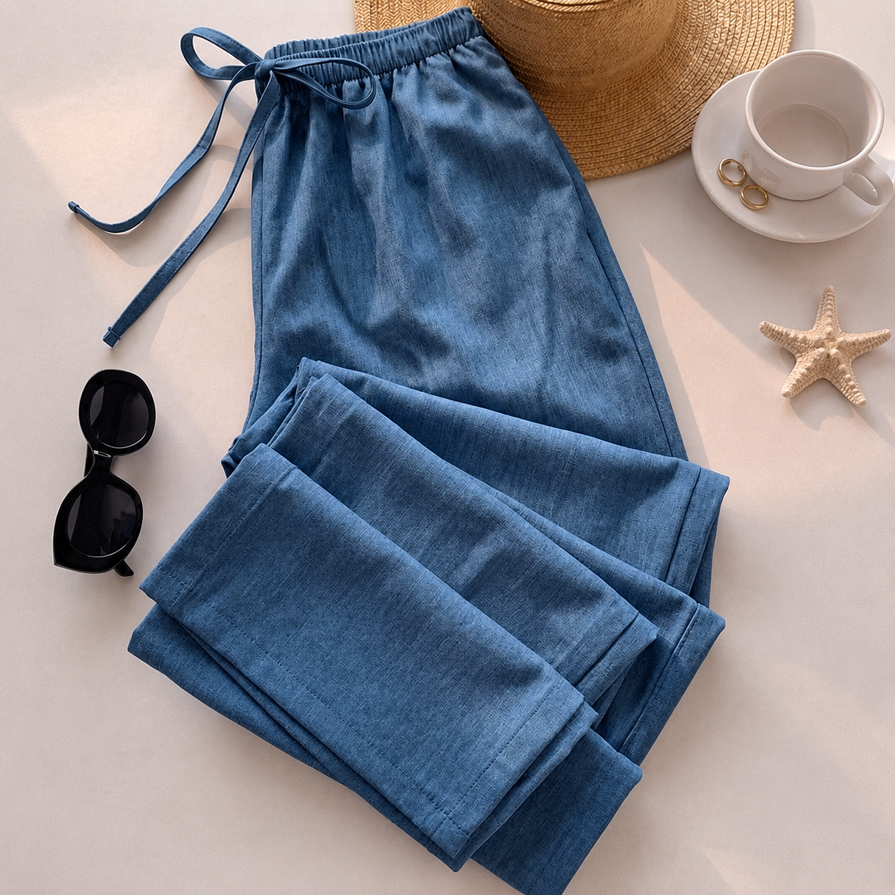 Casual Striped Tie Front Strong Long Pants