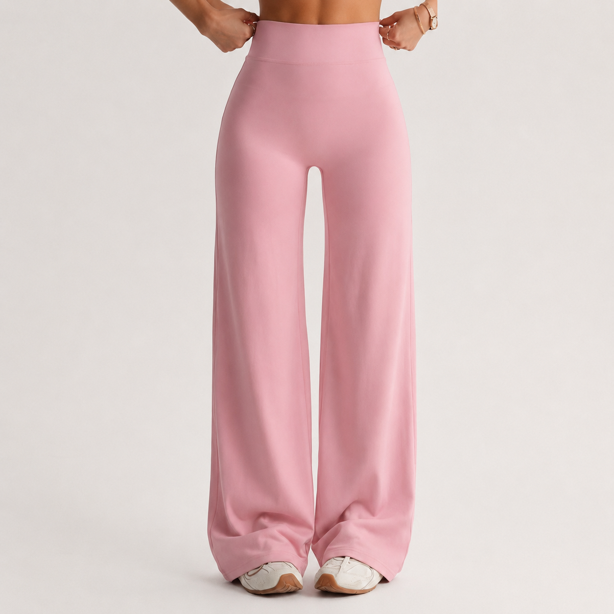 High Elastic Knit Fabric Casual Sports Flare Pants Leggings