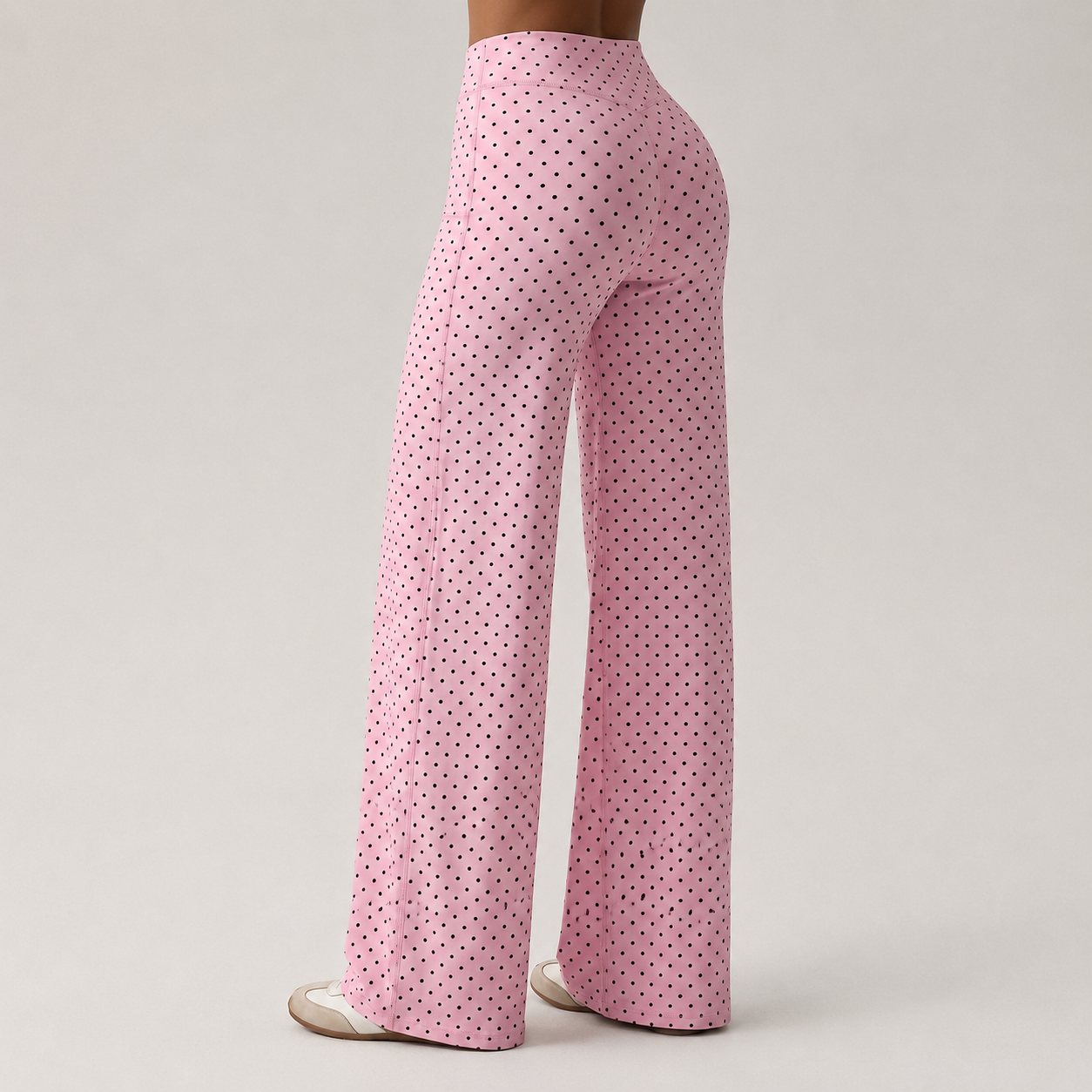 High Elastic Knit Fabric Casual Sports Flare Pants Leggings