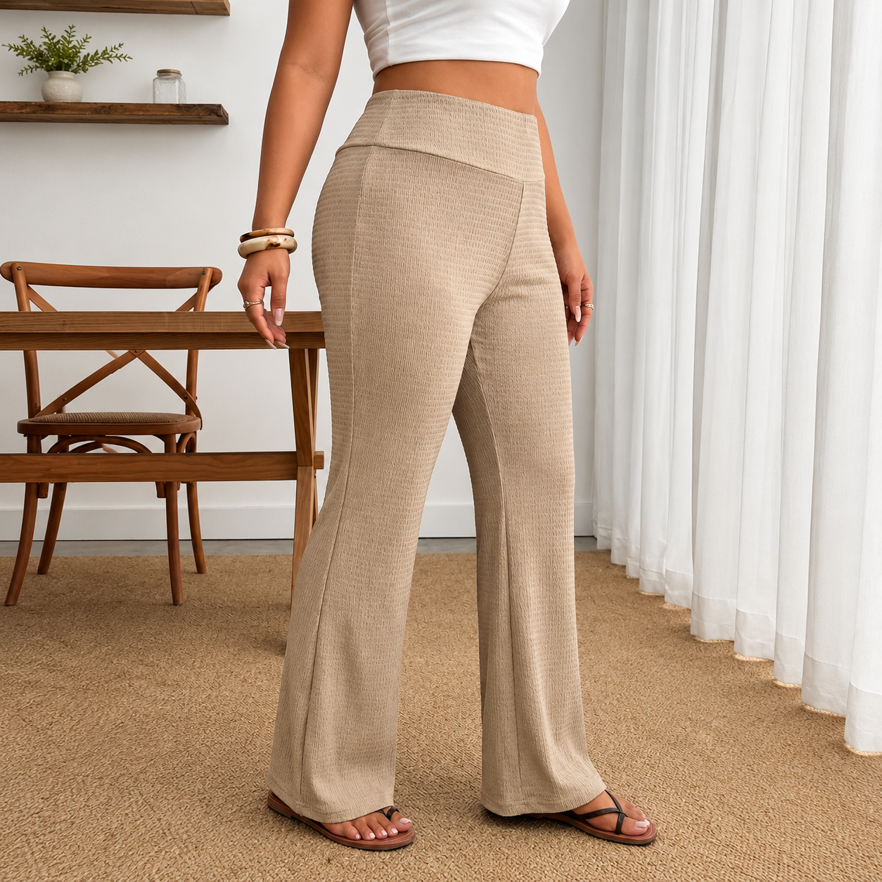 Plus Size Formal Lounge Summer Trouser With Pockets For Women