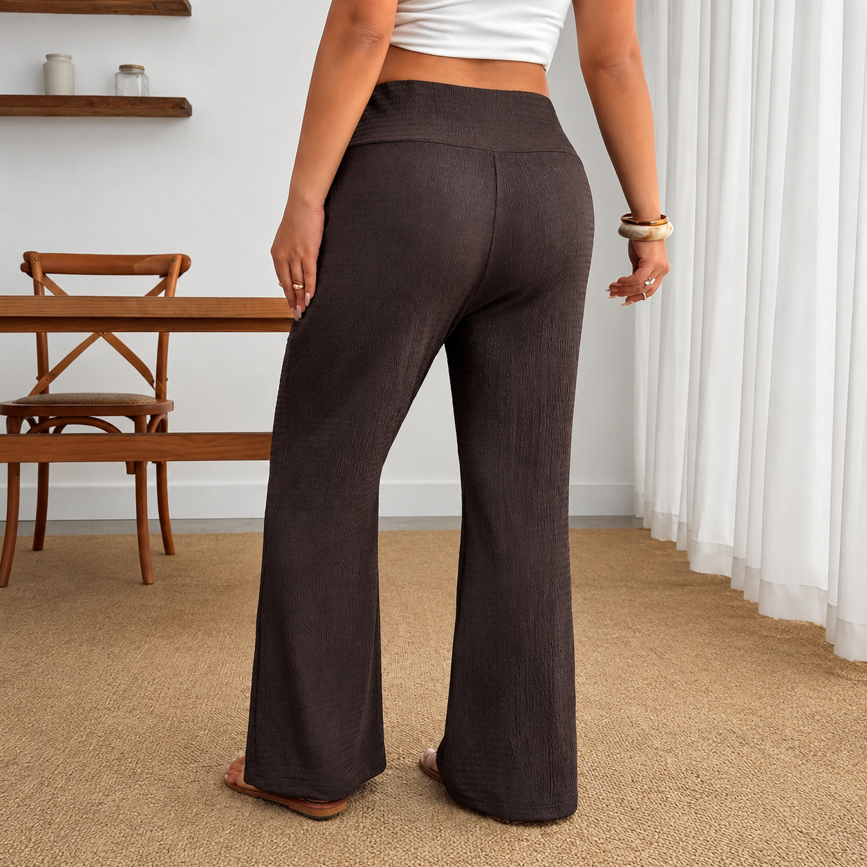 Plus Size Formal Lounge Summer Trouser With Pockets For Women
