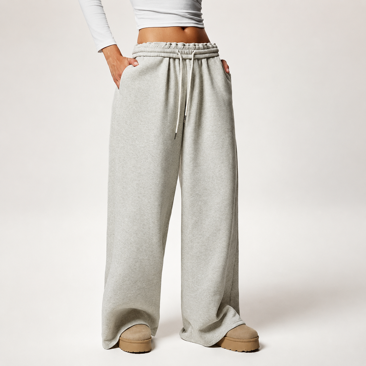 Thermal Lined High Waisted Loose Sweatpants