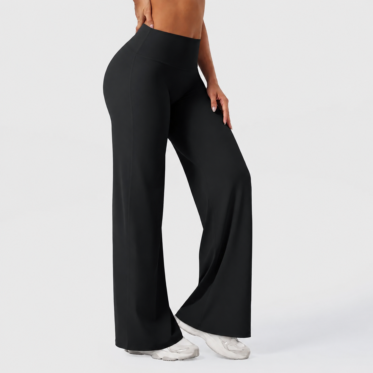 High Rise Front Seam Straight Leg Yoga Workout Leggings For Women