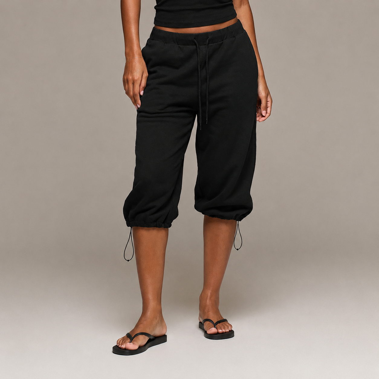Low Rise Adjustable Toggle Casual Joggers For Women