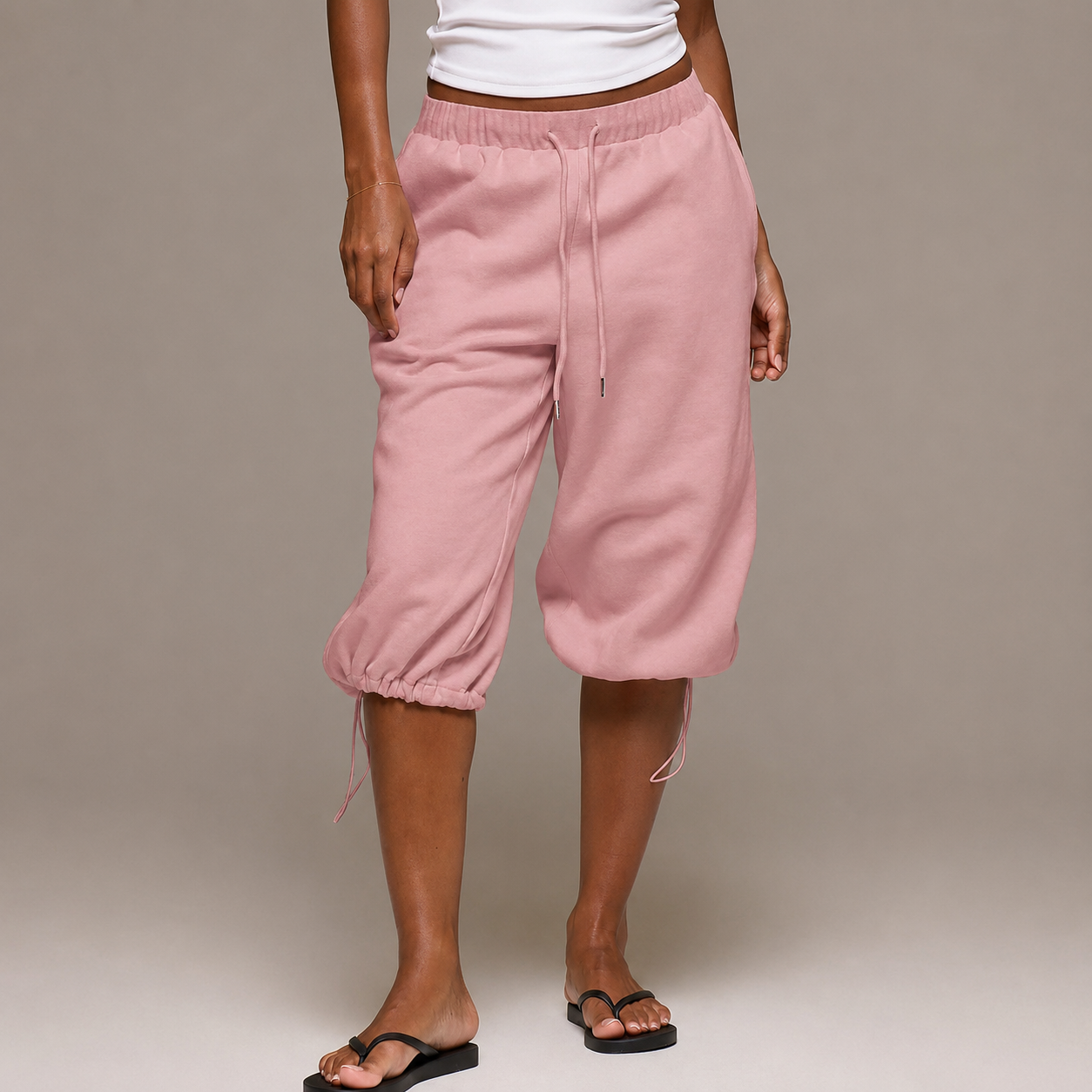 Low Rise Adjustable Toggle Casual Joggers For Women