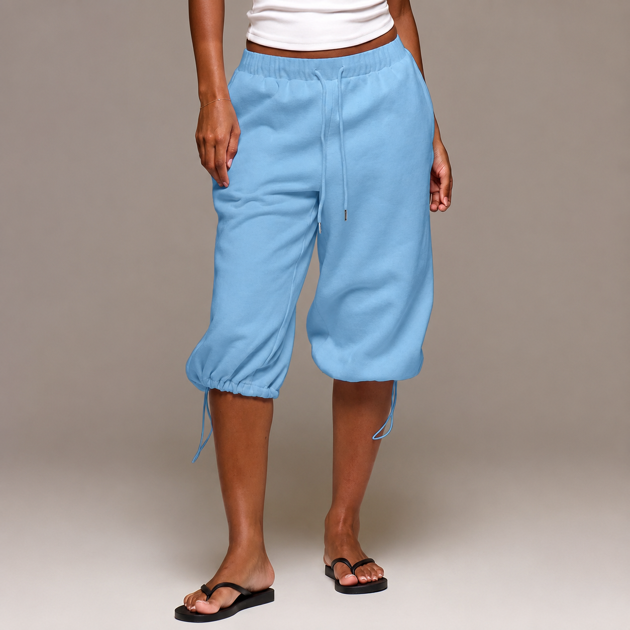 Low Rise Adjustable Toggle Casual Joggers For Women