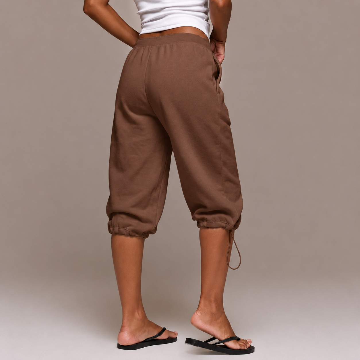 Low Rise Adjustable Toggle Casual Joggers For Women