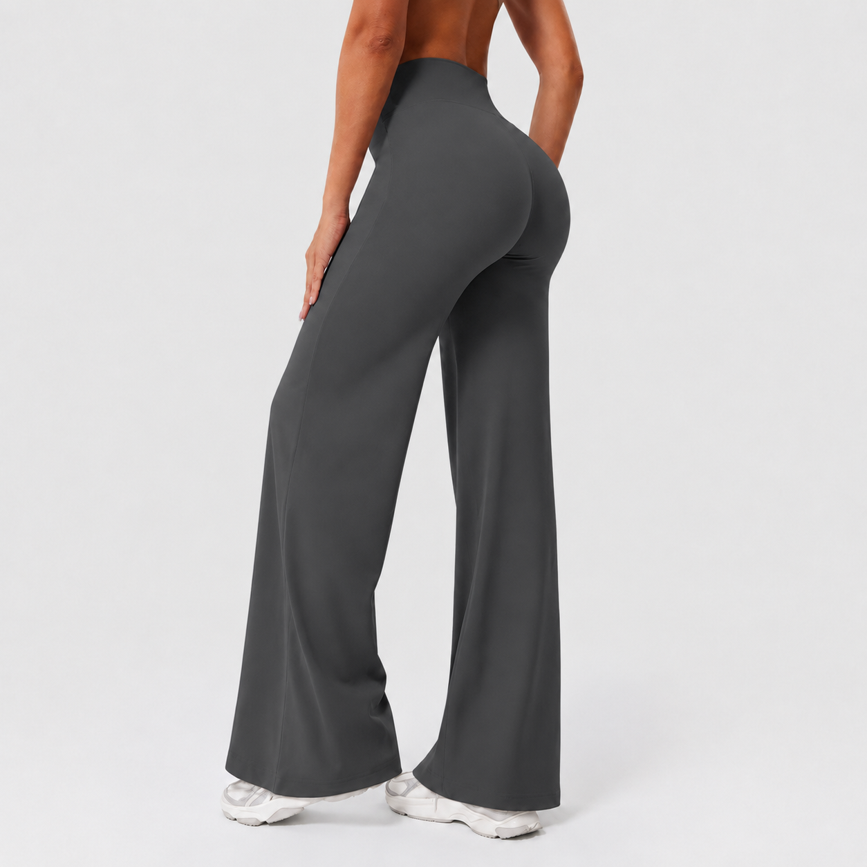 High Rise Front Seam Straight Fit Yoga Workout Leggings For Women