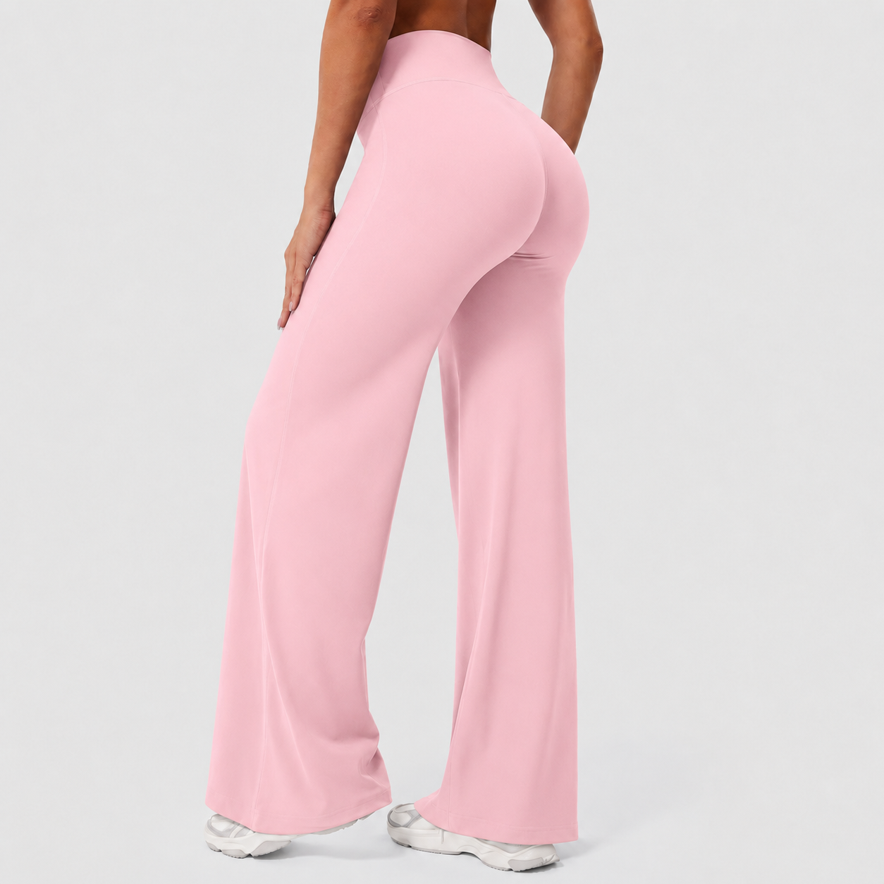 High Rise Front Seam Straight Fit Yoga Workout Leggings For Women