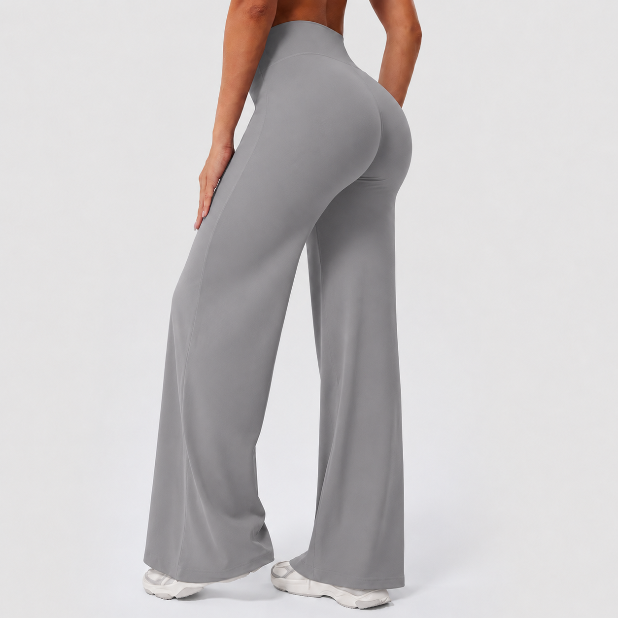 High Rise Front Seam Straight Fit Yoga Workout Leggings For Women