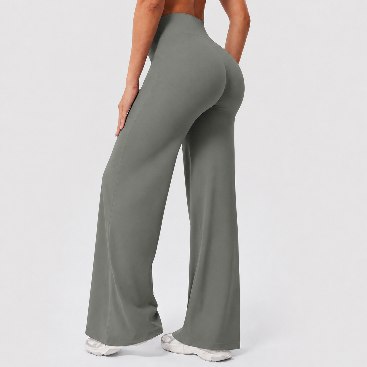 High Rise Front Seam Straight Fit Yoga Workout Leggings For Women