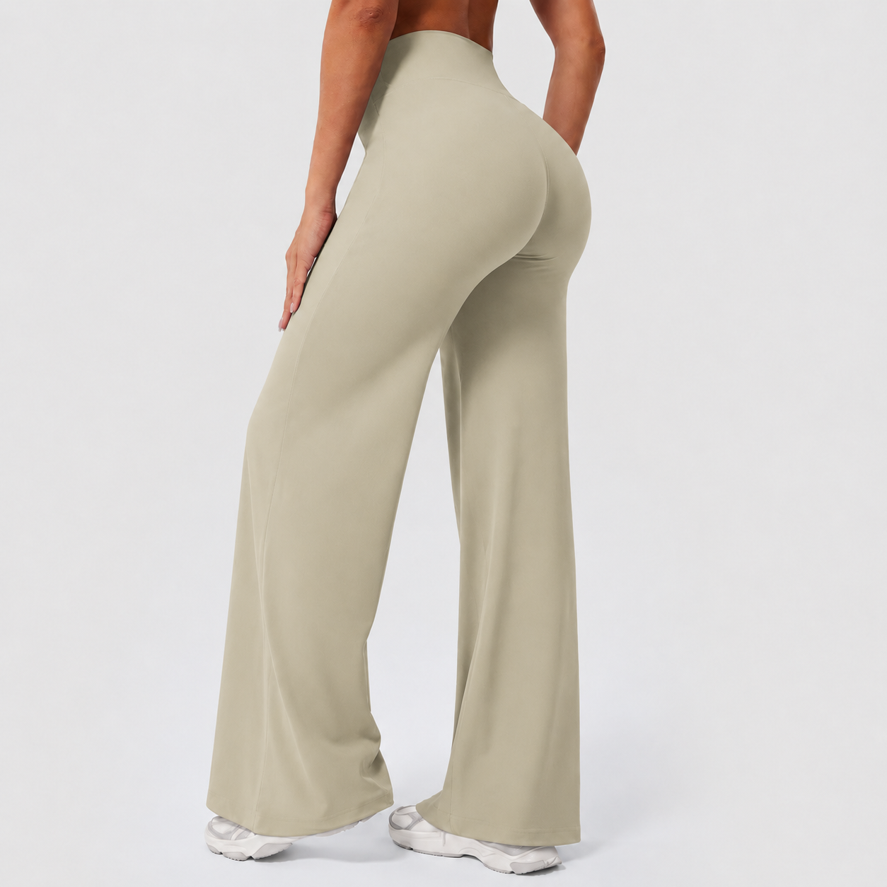 High Rise Front Seam Straight Fit Yoga Workout Leggings For Women