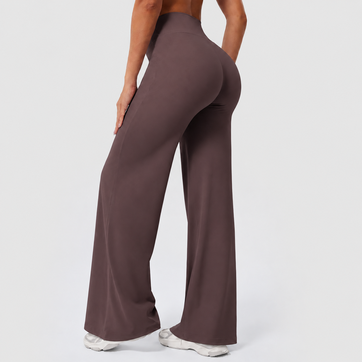 High Rise Front Seam Straight Fit Yoga Workout Leggings For Women