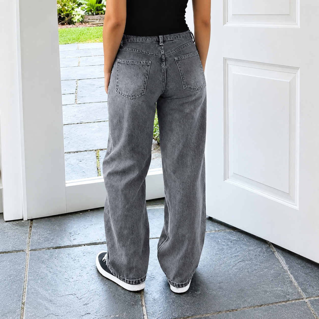 Casual Wide Spring Streetwear Jeans For Women