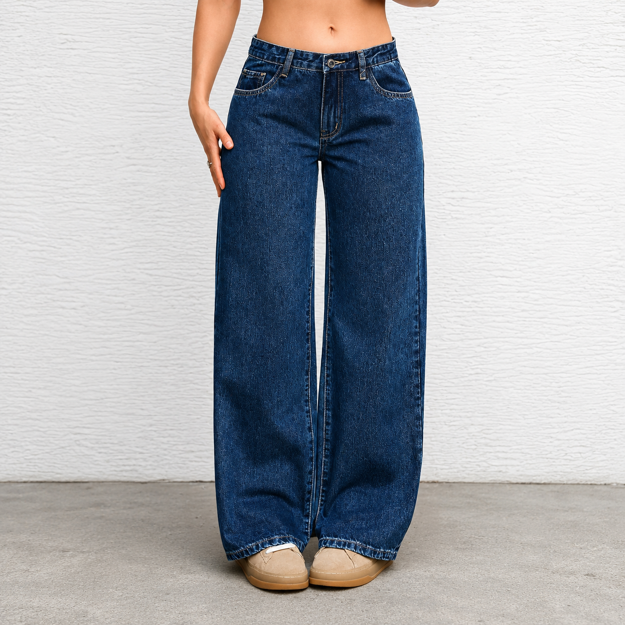 Casual Straight Solid Color Minimalist Jeans For Women