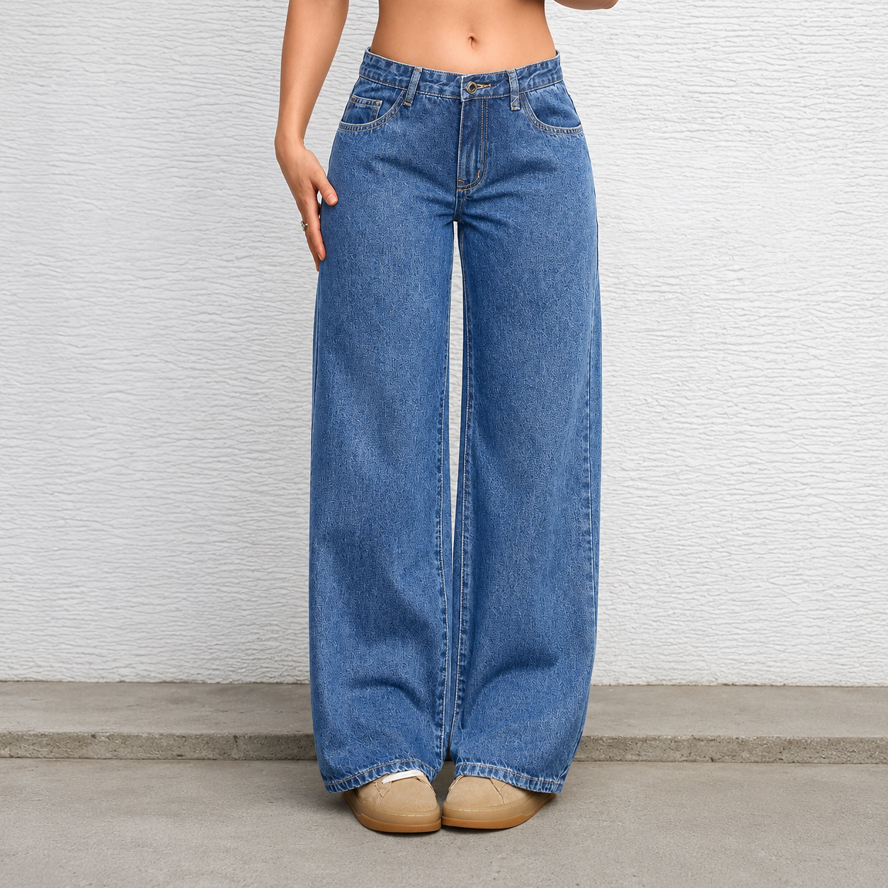 Casual Straight Solid Color Minimalist Jeans For Women