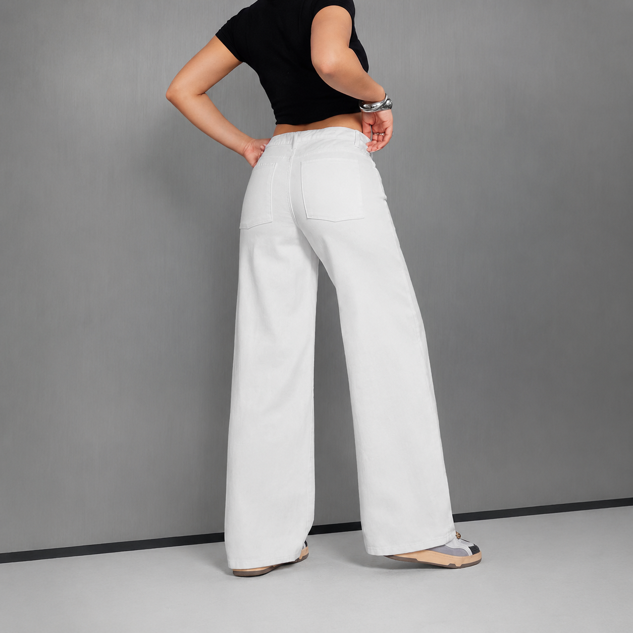 Casual Straight Solid Color Minimalist Jeans For Women