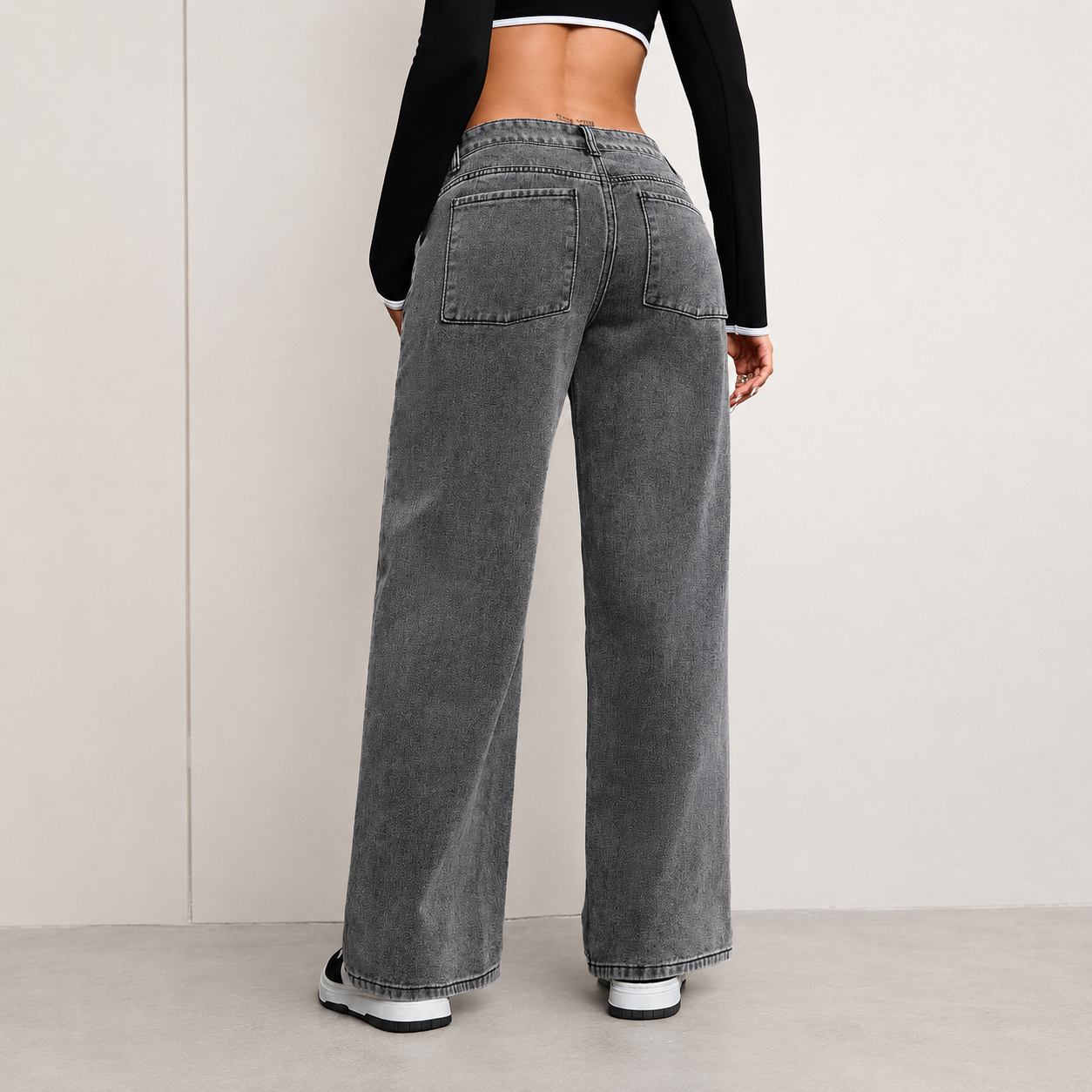 Casual Straight Solid Color Minimalist Jeans For Women
