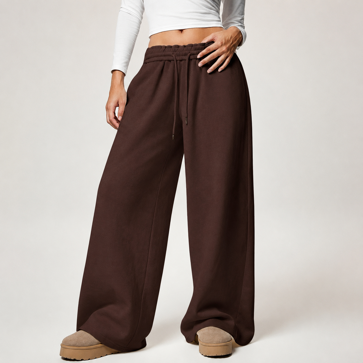 Thermal Lined High Waisted Loose Sweatpants