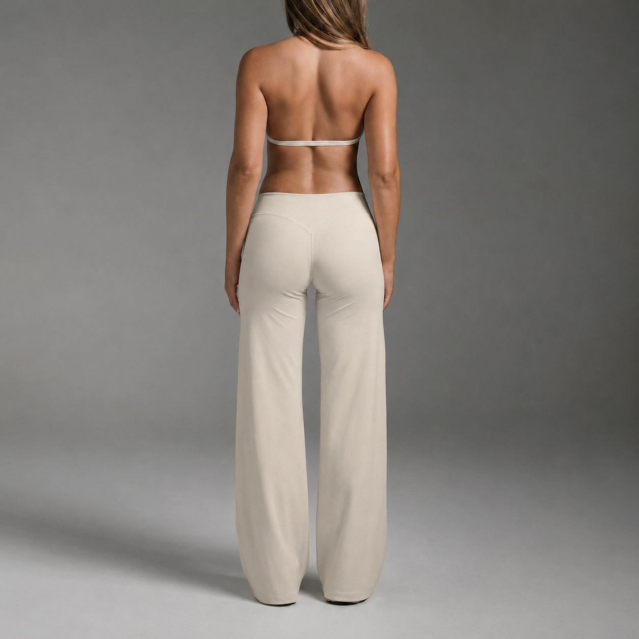 Solid Flared Slim Fit Trousers For Women