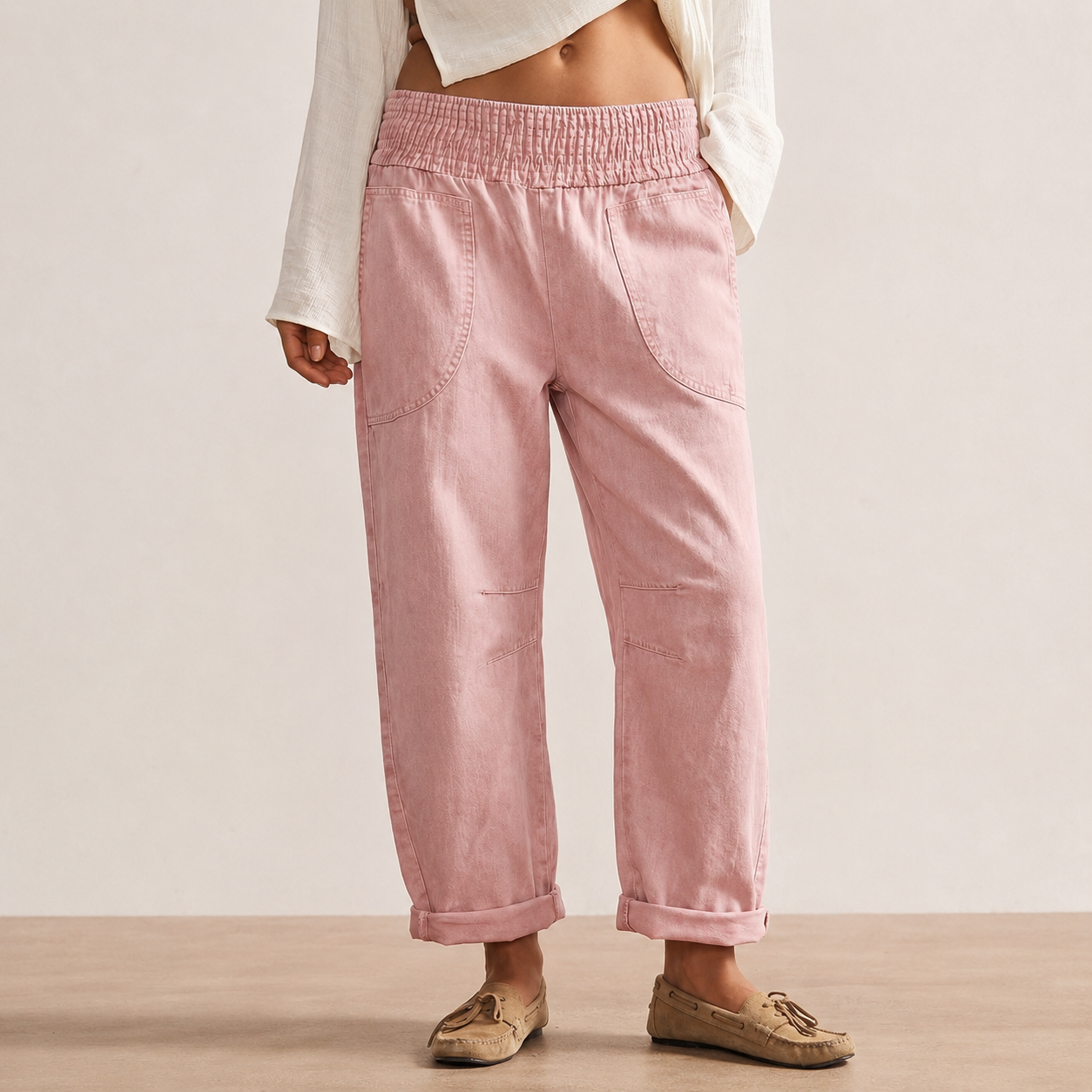 Vintage Themed Casual Long Trousers For Women