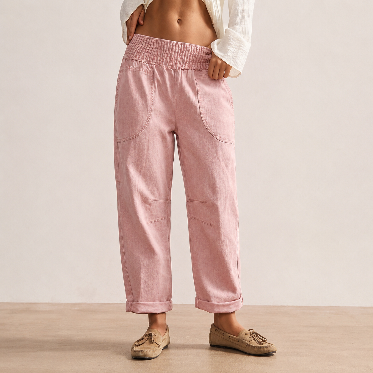 Vintage Themed Casual Long Trousers For Women