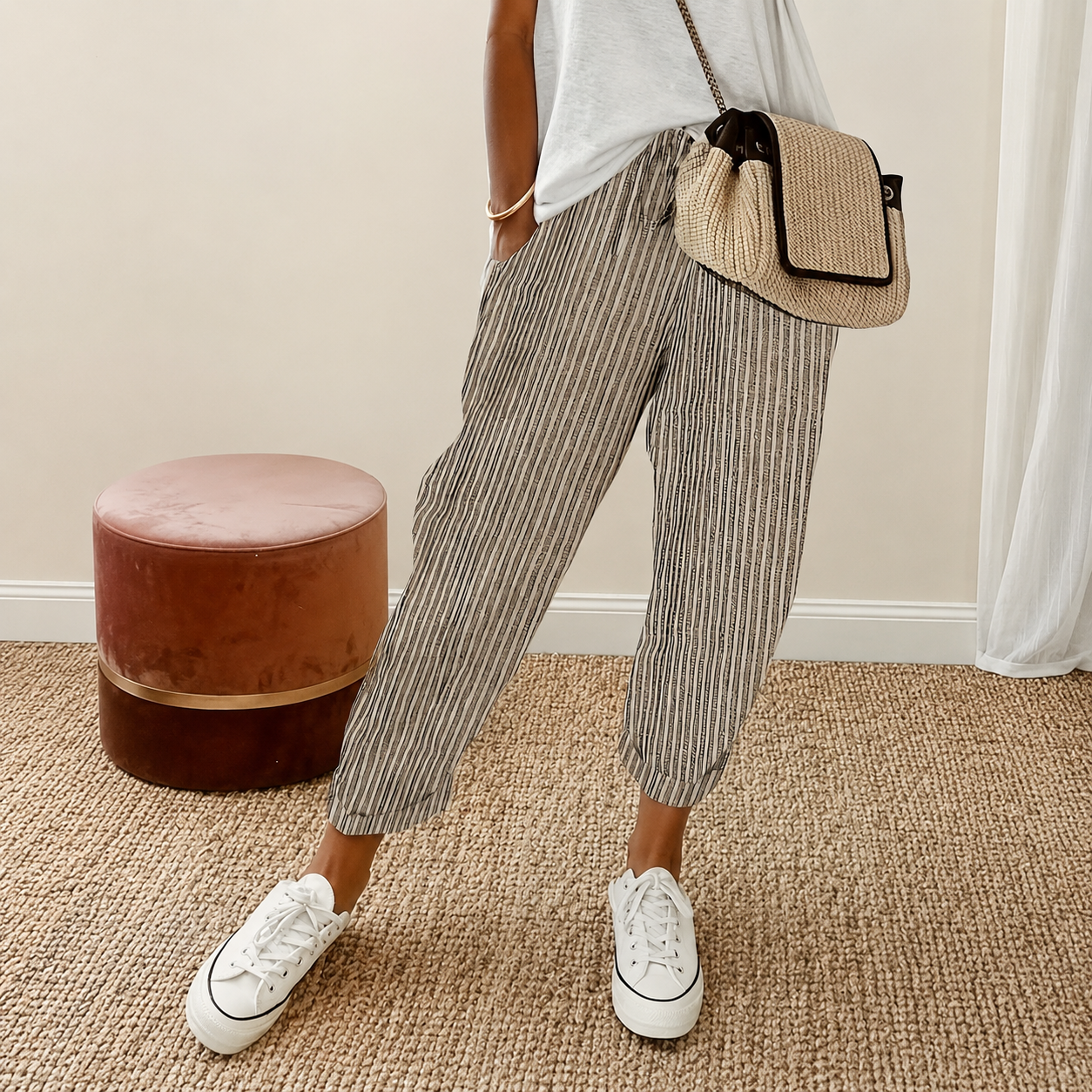 Casual Striped Pants For Women