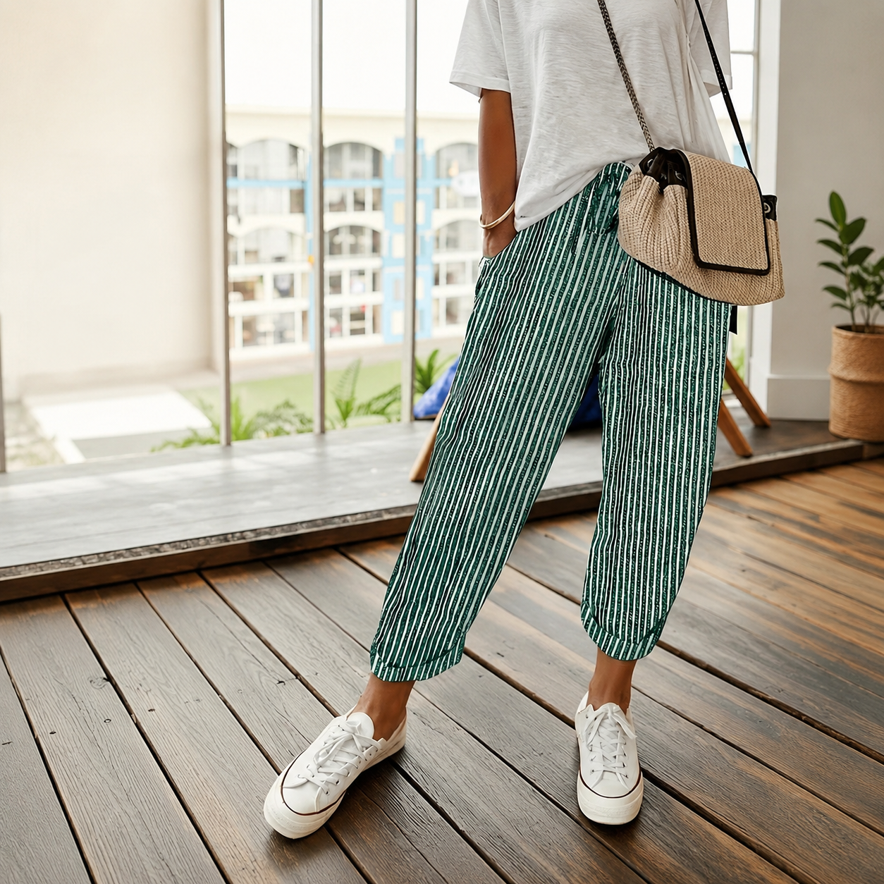 Casual Striped Pants For Women