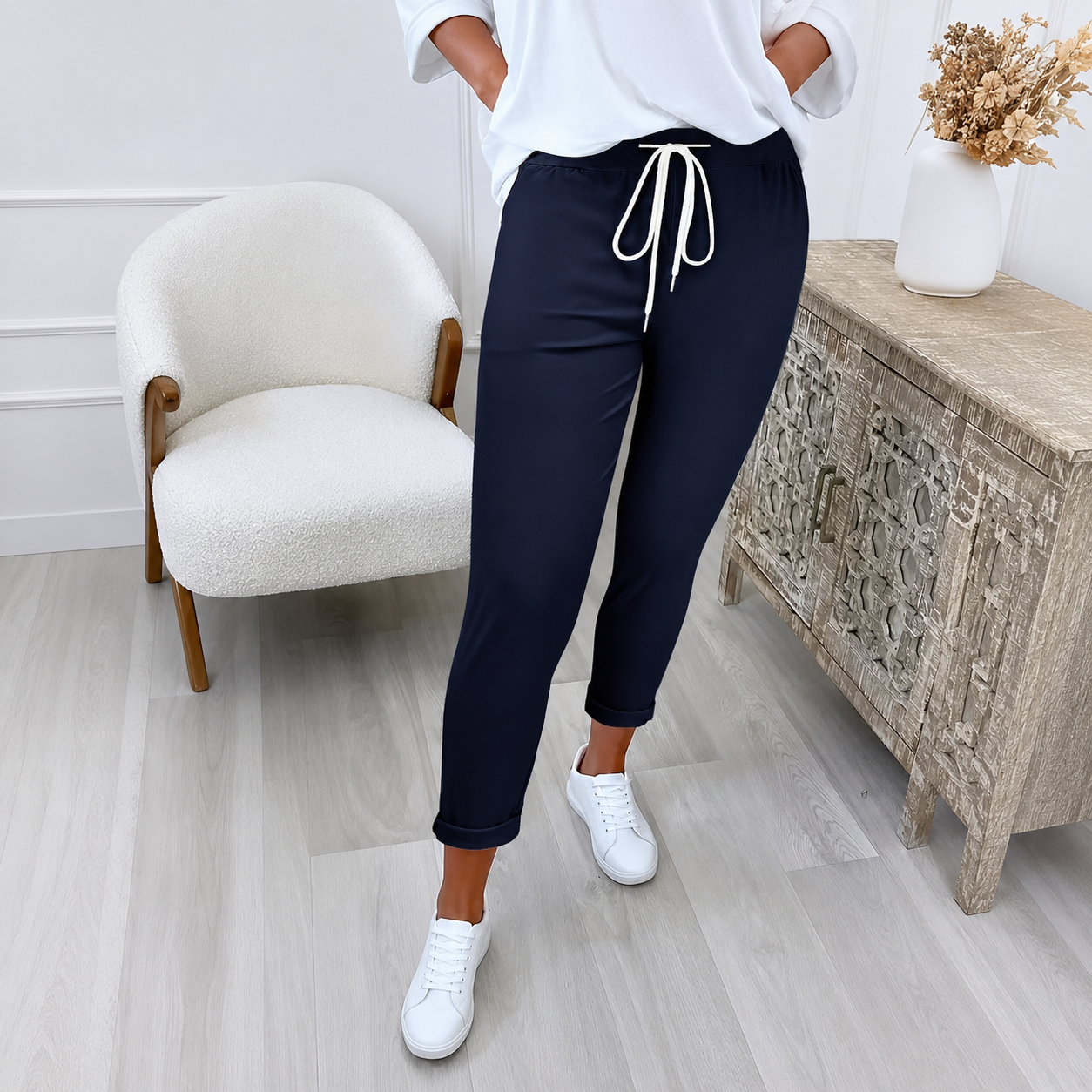 Casual Pants With Drawstring For Women
