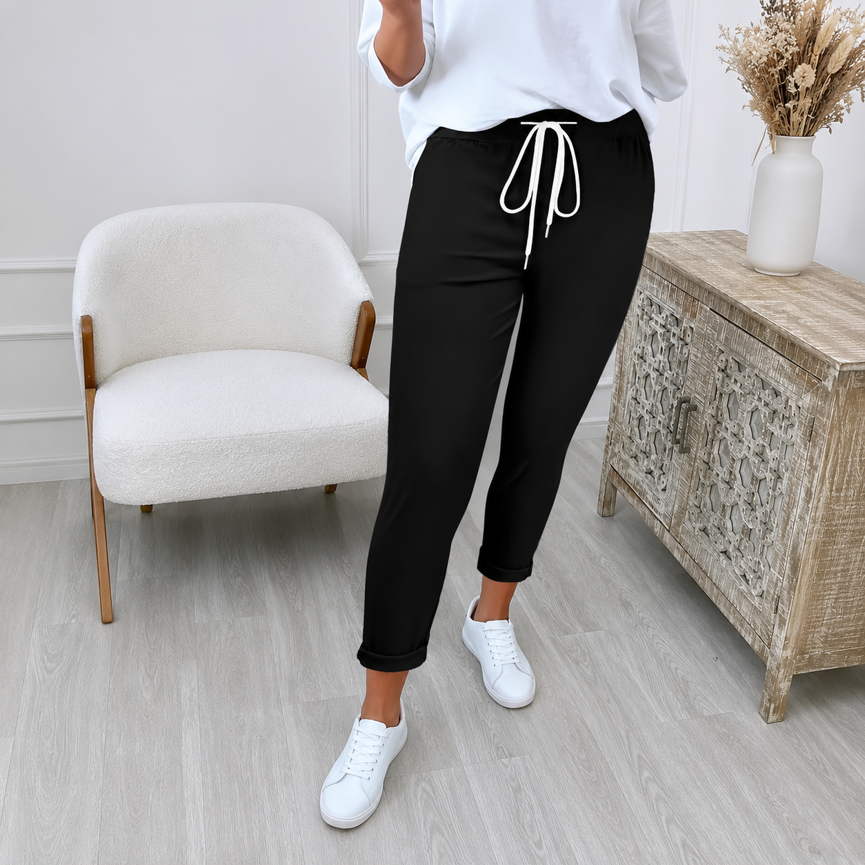 Casual Pants With Drawstring For Women