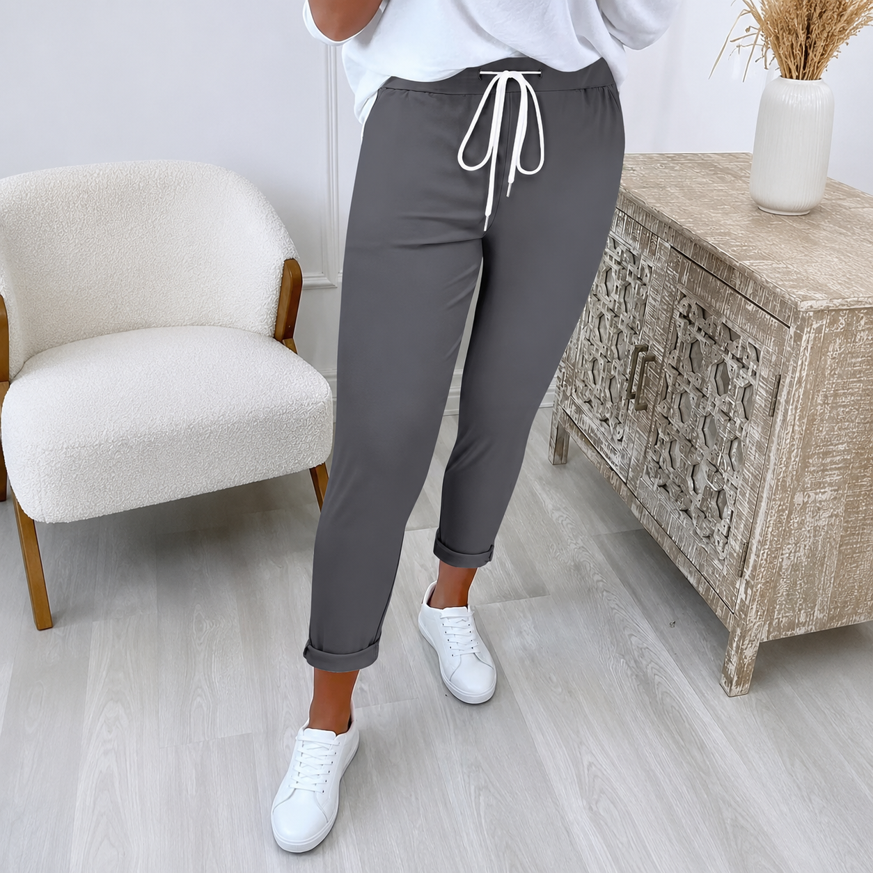 Casual Pants With Drawstring For Women