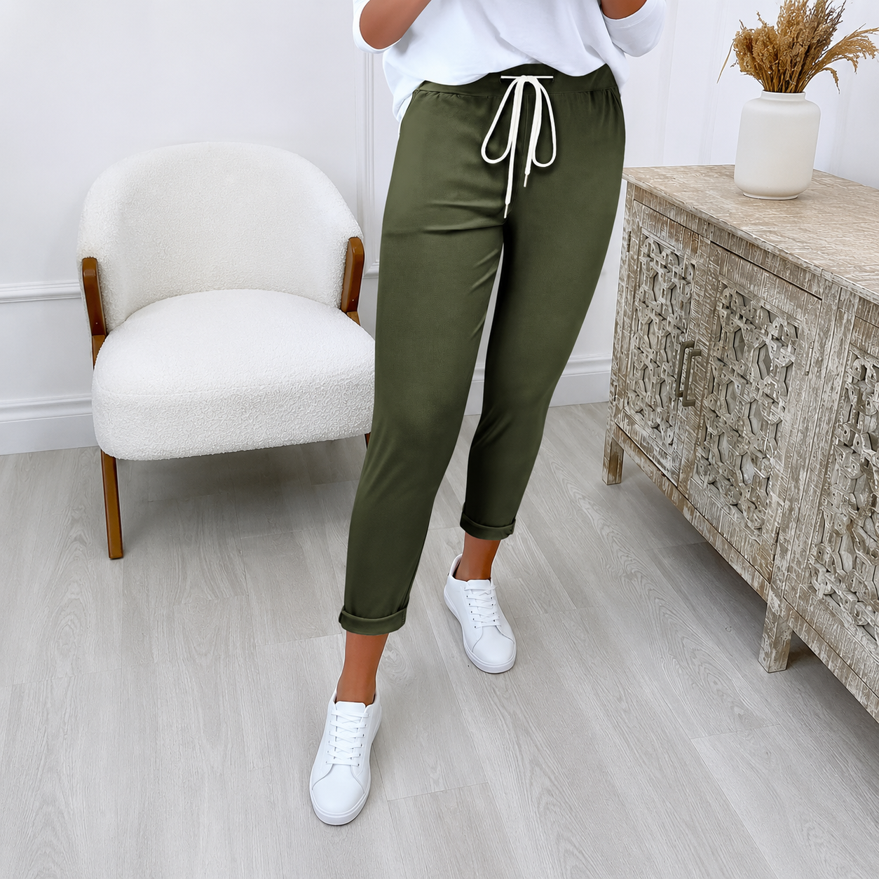 Casual Pants With Drawstring For Women