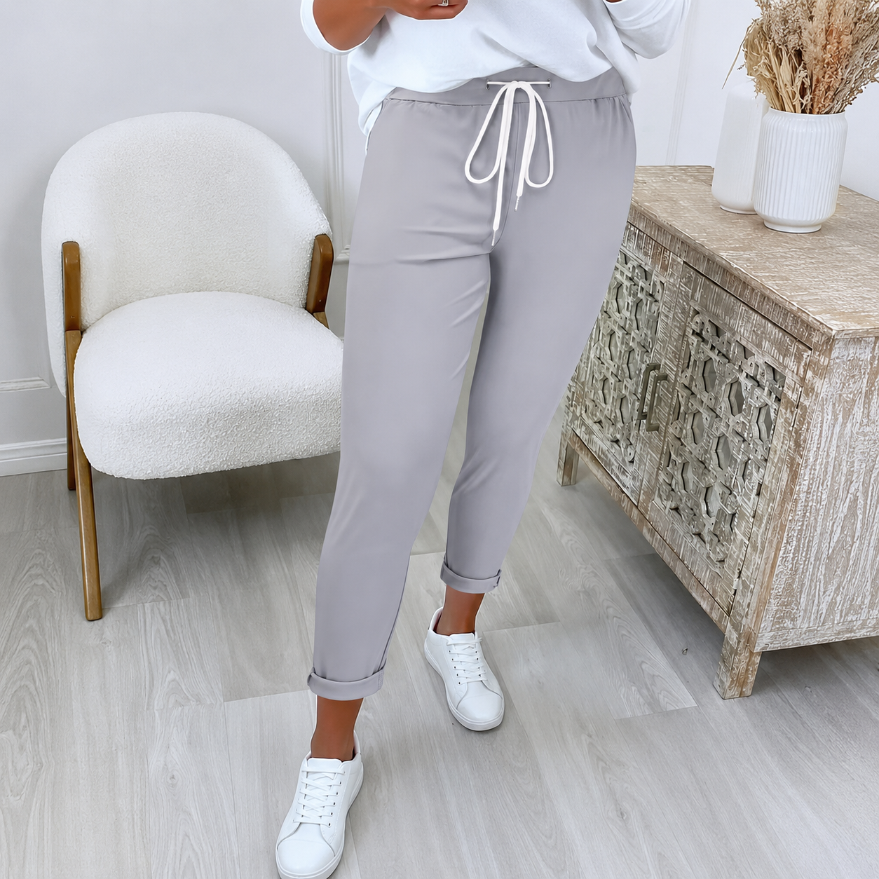 Casual Pants With Drawstring For Women