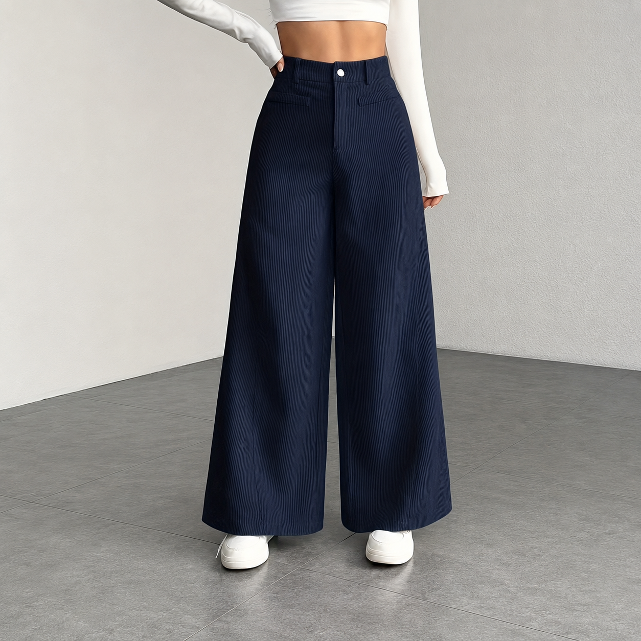 Casual Corduroy Texture Pant For Everyday Wear For Women