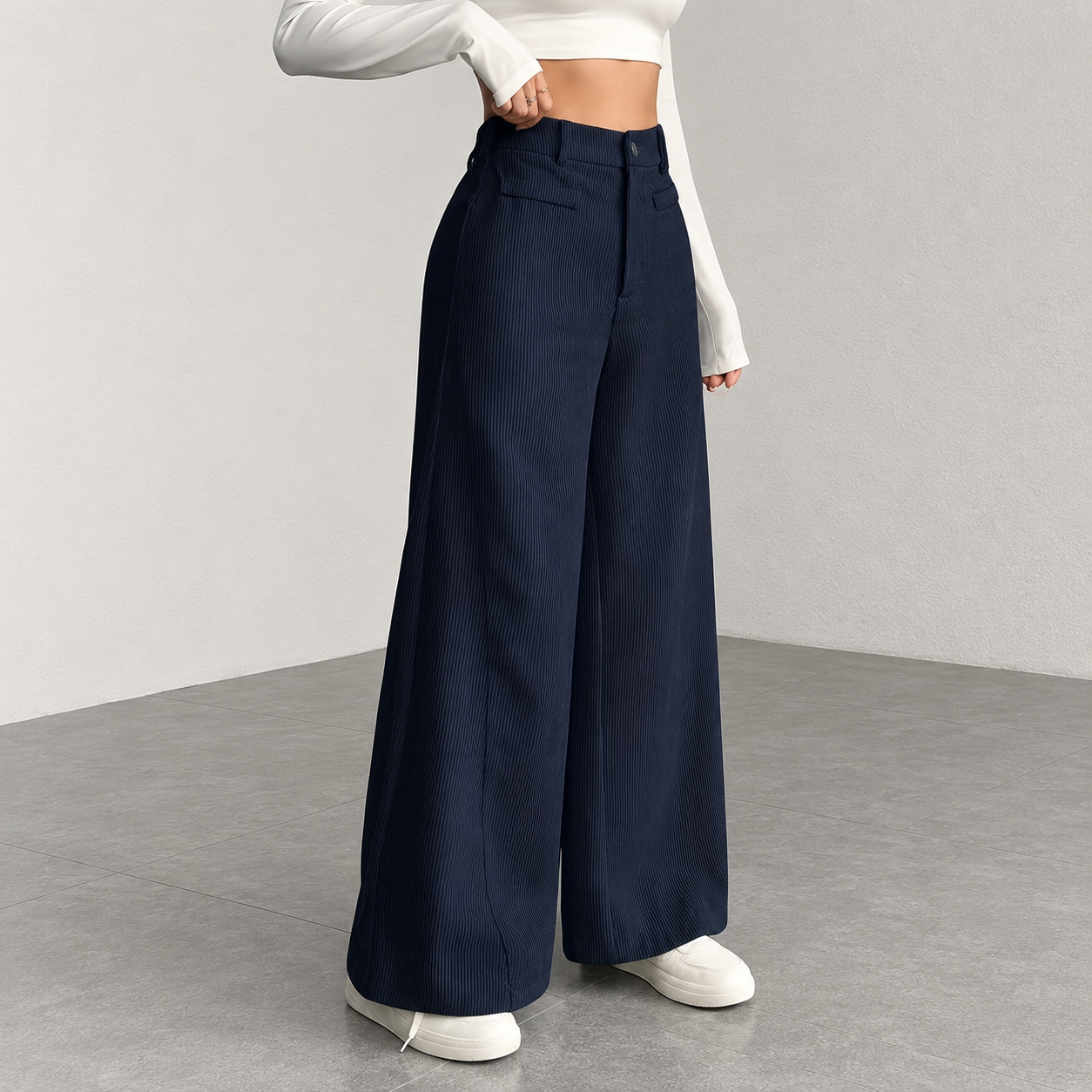 Casual Corduroy Texture Pant For Everyday Wear For Women