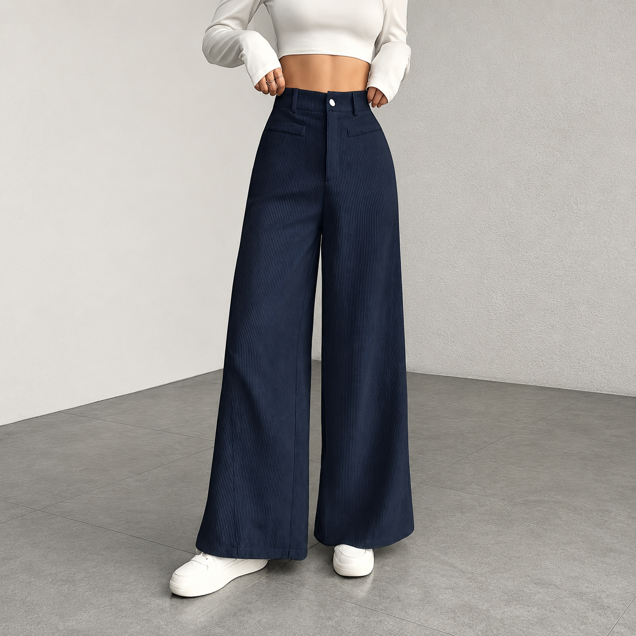 Casual Corduroy Texture Pant For Everyday Wear For Women