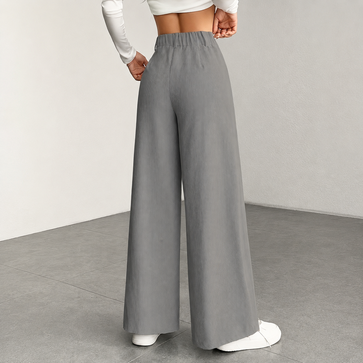 Casual Corduroy Texture Pant For Everyday Wear For Women