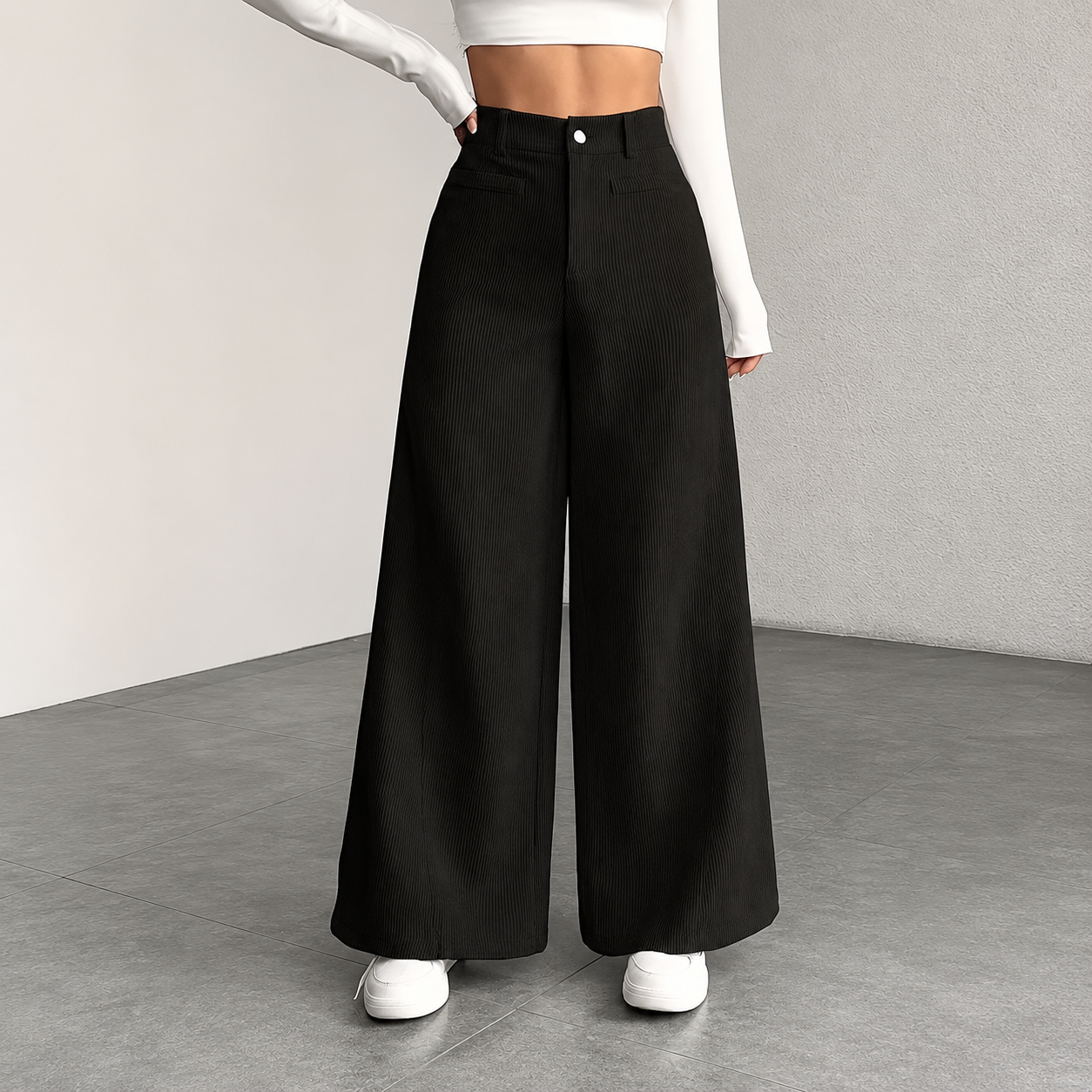 Casual Corduroy Texture Pant For Everyday Wear For Women