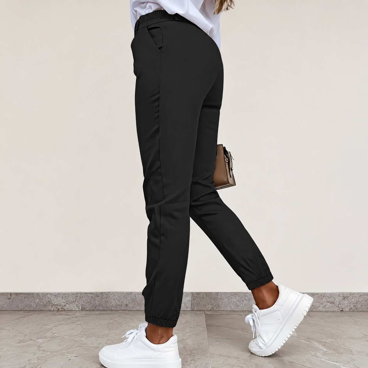 Casual Slim Fit Pants With Side Pockets For Women