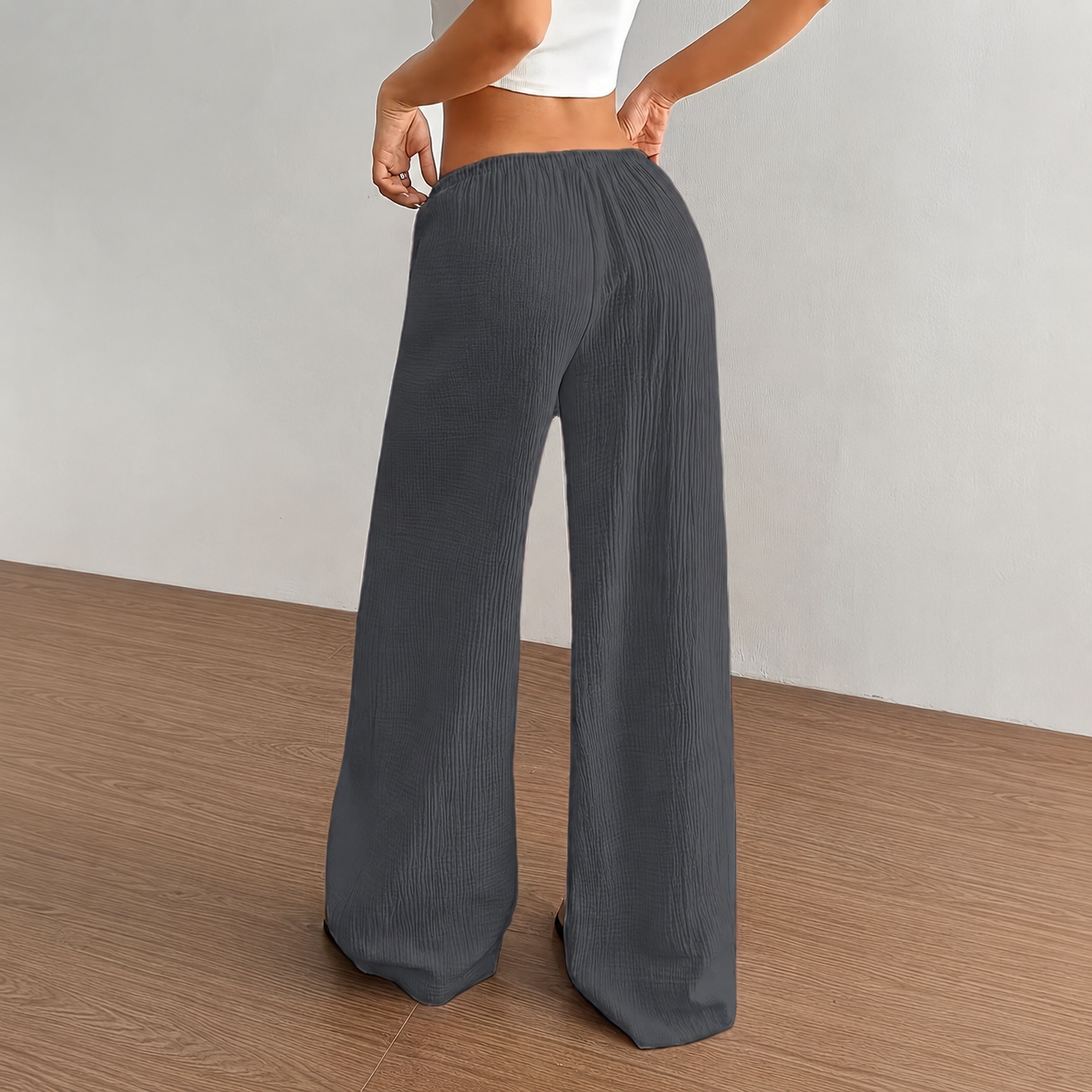 Two Piece Straight Pant Set For Everyday Wear For Women
